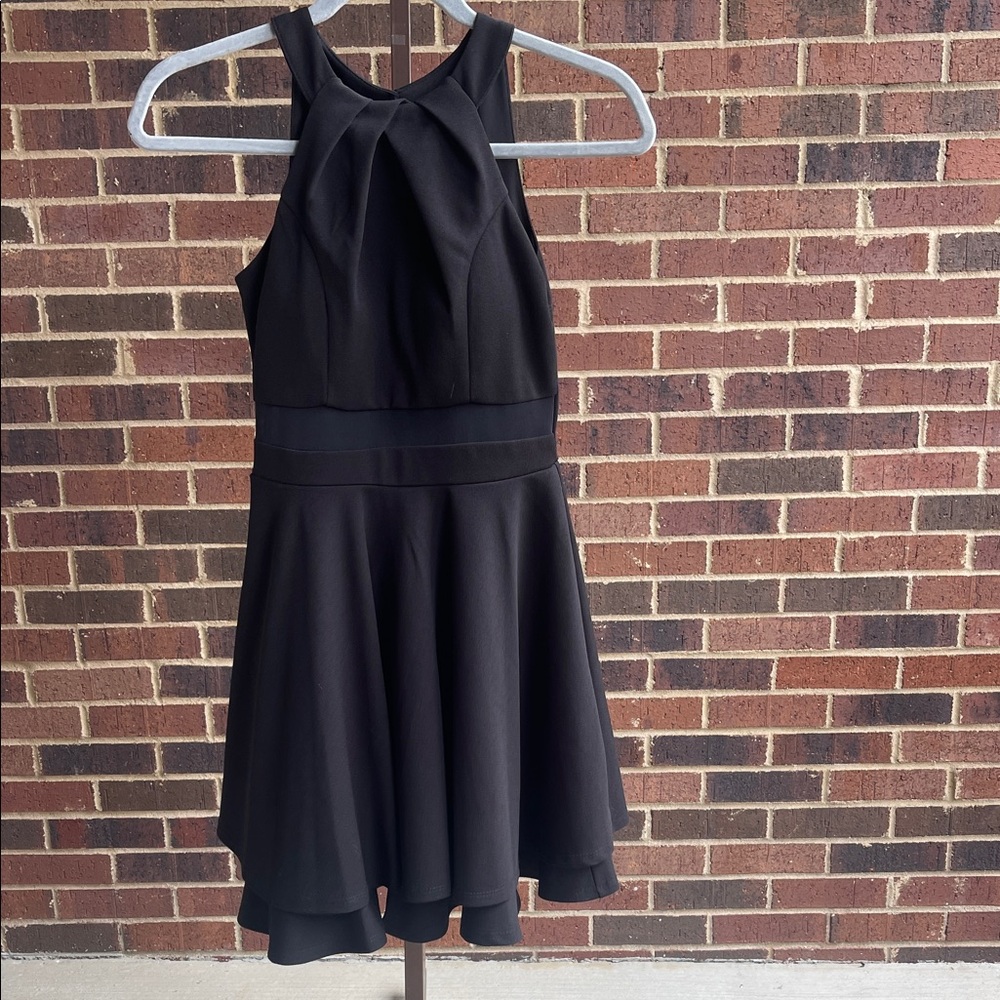 Honey and Rosie Black Halter Mini Dress